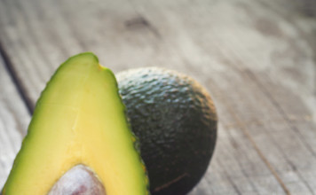 fresh avocado and baby spinach