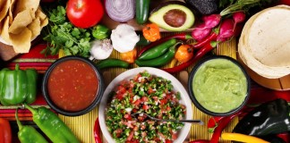 traditional mexican food, salsas,and ingredients