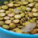 Lentils soaking in water