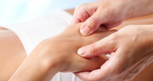 Macro close up of Therapeutic hand massage.