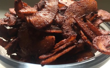 bowl of vegan bacon