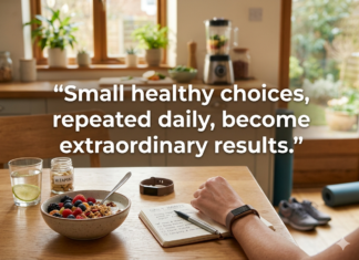 “Small healthy choices, repeated daily, become extraordinary results.”Bite-sized wisdom